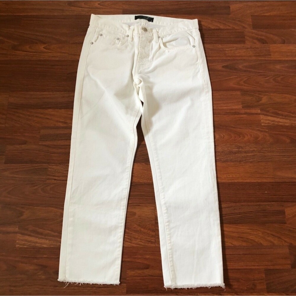 J Brand White Ankle Crop Denim Jeans 32 Mid Rise NWOT